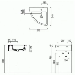 Раковина угловая GSI traccia 693611 - изображение 3