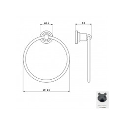 Nicolazzi Держатель-кольцо для полотенец Classica 1485NEM44 (цвет черный матовый) - изображение 1