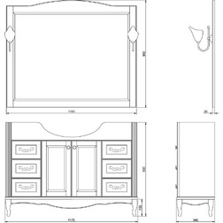 Тумба с раковиной ValenHouse Астер 120 светлое дерево, фурнитура хром - изображение 7