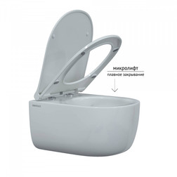 Инсталляция NOVUM 525, кнопка L1 белая, унитаз EGO Rimless, сидение Okus Slim SO - изображение 6