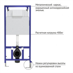 Инсталляция NOVUM 525, кнопка L3, унитаз STRATI Rimless, сиденье дюропласт Strati Slim SO - изображение 2