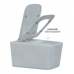 Инсталляция NOVUM525, кнопка S5 Soft Touch черная унитаз Floe Rimless, сидение Floe Slim SO - изображение 8