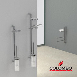Стойка COLOMBO DESIGN PLANETS B9822 настенная с полотенцедержателем с мыльницей с держателем туалетной бумаги и с ершиком - изображение 2