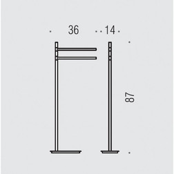 Стойка COLOMBO DESIGN SQUARE B9901 напольная с полотенцедержателем - изображение 3