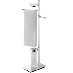 Стойка COLOMBO DESIGN SQUARE B9903 напольная с полотенцедержателем с мыльницей с держателем туалетной бумаги и с ершиком - изображение 2