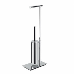 Стойка COLOMBO DESIGN SQUARE B9907 напольная с держателем туалетной бумаги и ершиком - изображение 2
