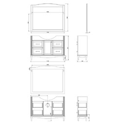 Комплект мебели для ванной ValenHouse Эллина 120 слоновая кость, фурнитура бронза - изображение 9