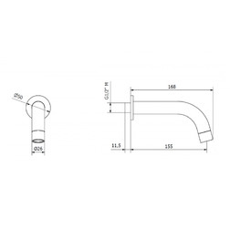 IB Rubinetti Industria ID320CC_1 Излив для наполнения ванны 155 мм (Хром) - изображение 2