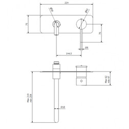 IB Rubinetti Industria ID206CC-19 Настенный смеситель для раковины - внешняя часть (Хром) - изображение 2