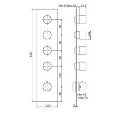 Термостат Fima Carlo Frattini Fimatherm F3869X4NS, внешняя часть цвет-чёрный матовый - изображение 2