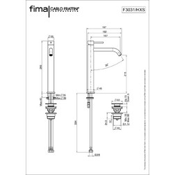 Fima Carlo Frattini F3031/HXSSN Spillo Up, высокий смеситель для раковины - брашированный никель - изображение 2
