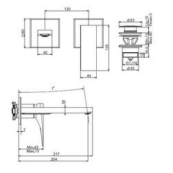 Fima Carlo Frattini F3971NLX8NS Zeta, смеситель для раковины настенный черный матовый - изображение 2