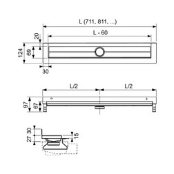 TECE 601501 душевой лоток drainlinе, 1500х124х67 мм - изображение 2