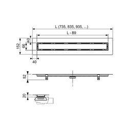 Дренажный канал TECE 650700 drainline, 700х152х52 мм - нержавеющая сталь - изображение 2