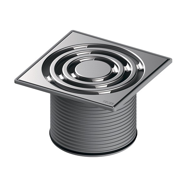 Решетка для душевого трапа TECE 3660008 Drainpoint S, 142х142 мм - нержавеющая сталь