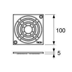 Решетка для душа TECE 3665000 Drainpoint S, 100 - полированная нержавеющая сталь - изображение 2
