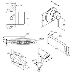 Kludi Bozz 386310576 душевой комплект set 7в1 с внутренней частью - изображение 3