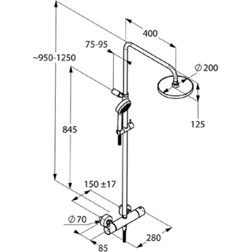 Душевая стойка Kludi Logo 6809505-00 с термостатом Shower System - изображение 2