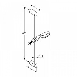 Kludi Logo 6816005-00 душевой гарнитур 1S, 600 мм хром - изображение 4