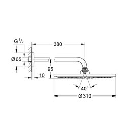 Grohe Rainshower Cosmopolitan 26066DC0 верхний душ, с кронштейном 380 мм - изображение 2