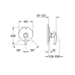 Внешняя часть смесителя для душа Grohe Tenso 19051AV0 silk metal - изображение 2