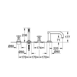 Смеситель для ванны 4 отверстия GROHE Atrio 19141000 хром - изображение 2