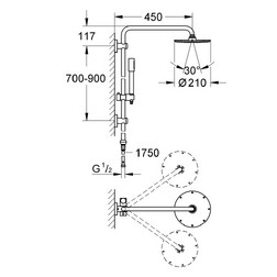 Душевая система Grohe Rainshower 27030000 хром - изображение 3