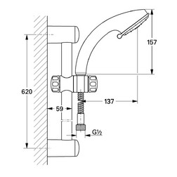 Душевой гарнитур GROHE Exquisit 80 28668000 600mm - изображение 2