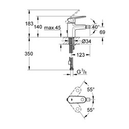 Смеситель однорычажный для биде S-Size GROHE EUROPLUS 32623002 хром - изображение 2