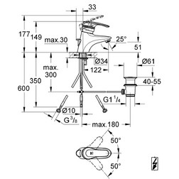 Смеситель для раковины однорычажный Grohe Eurosolid 33274000 хром - изображение 2
