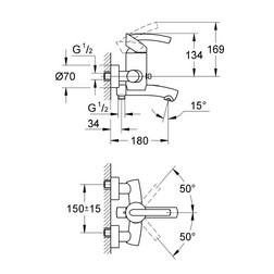 Смеситель для ванны Grohe Tenso 33349000 хром - изображение 2
