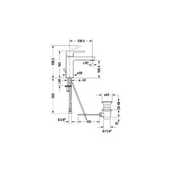 Смеситель для раковины М Duravit B.2 B21020001010 хром - изображение 9