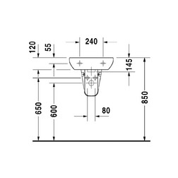 Раковина подвесная Duravit D-Code 07054500002 45 см белая - изображение 4