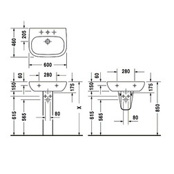 Раковина подвесная Duravit D-Code 23106000002 60 см белая - изображение 6