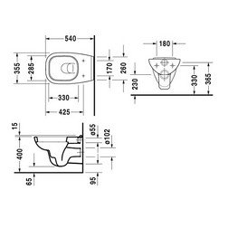 Унитаз подвесной Duravit D-Code 25350900002 белый - изображение 5