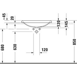 Раковина Duravit D-Neo 0358600079 встраиваемая белая - изображение 8