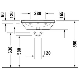 Раковина подвесная Duravit D-Neo 2366600000 60х44 см, цвет белый - изображение 6