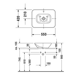 Накладная раковина Duravit ME by Starck 0334520000 Bacino 55х42 см белый - изображение 8