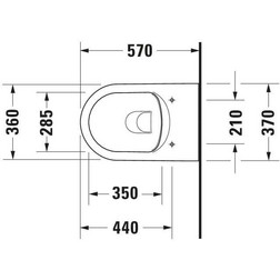 Унитаз Duravit ME by Starck 25290900001 подвесной безободковый WonderGliss белый - изображение 7