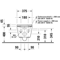 Унитаз подвесной Duravit D-Neo 654000012004300 SensoWash белый - изображение 10