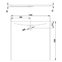Поддон для душа Bette 3391-000 Floor Side 120х120 см белый - изображение 5