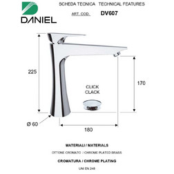 Daniel Diva DV607-CR смеситель для раковины хром - изображение 2