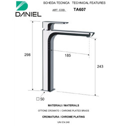 Daniel Tiara TA607-63, смеситель для раковины цвет бронза - изображение 2