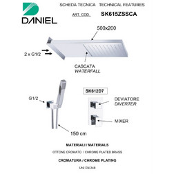 Daniel Skyline SK615ZSSCA-15 душевой комплект на 3 потребителя, черный матовый - изображение 2