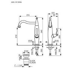 Emmevi Abel 39006/OR Смеситель для раковины с донным клапаном, цвет золото - изображение 4