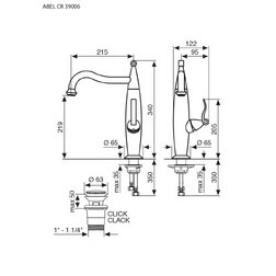 Смеситель для раковины высокий Emmevi Abel 39006/CR, цвет хром - изображение 4