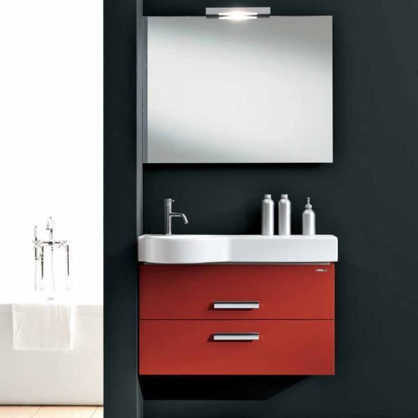 Тумба 60 см с раковиной Berloni Bagno FUSION FUBS02T (свет 1406 – светлый дуб)