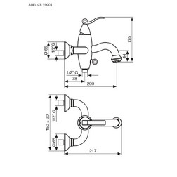 Смеситель для ванны Emmevi Abel 39001/BR, цвет бронза - изображение 2