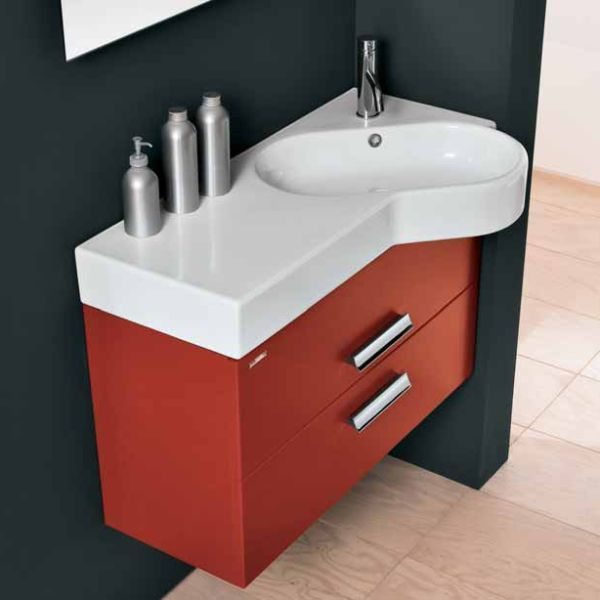 Тумба 60 см с раковиной Berloni Bagno FUSION FUBS02T (свет 1406 – светлый дуб)
