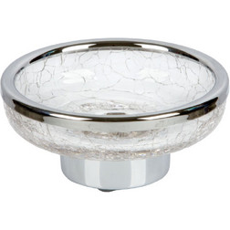 Мыльница Surya Crystal 6602/CH-CRD с эффектом битого стекла, цвет хром - изображение 1